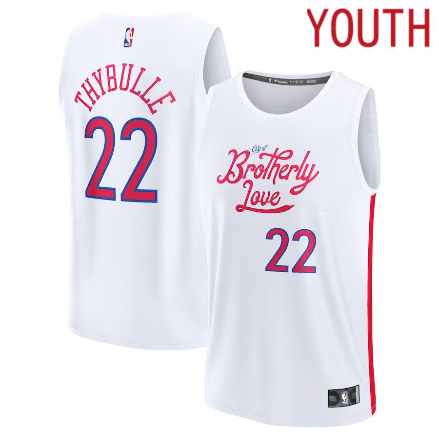 Youth Philadelphia 76ers 22 Matisse Thybulle Fanatics Branded White City Edition 2022-23 Fastbreak NBA Jersey